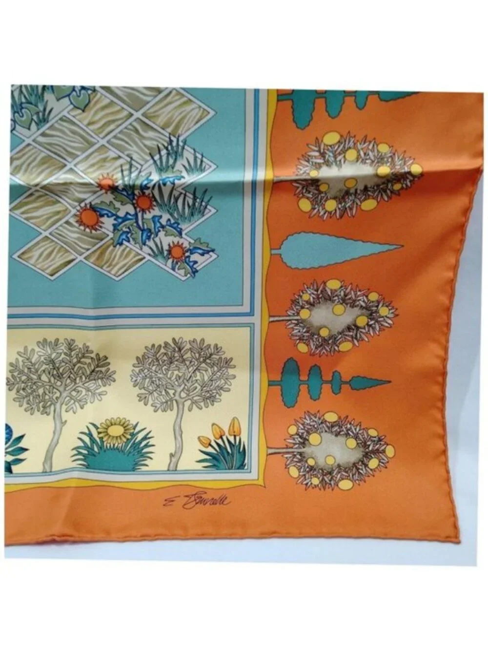 Authentic Hermès Paridaiza Carré 90 Silk Scarf Orange